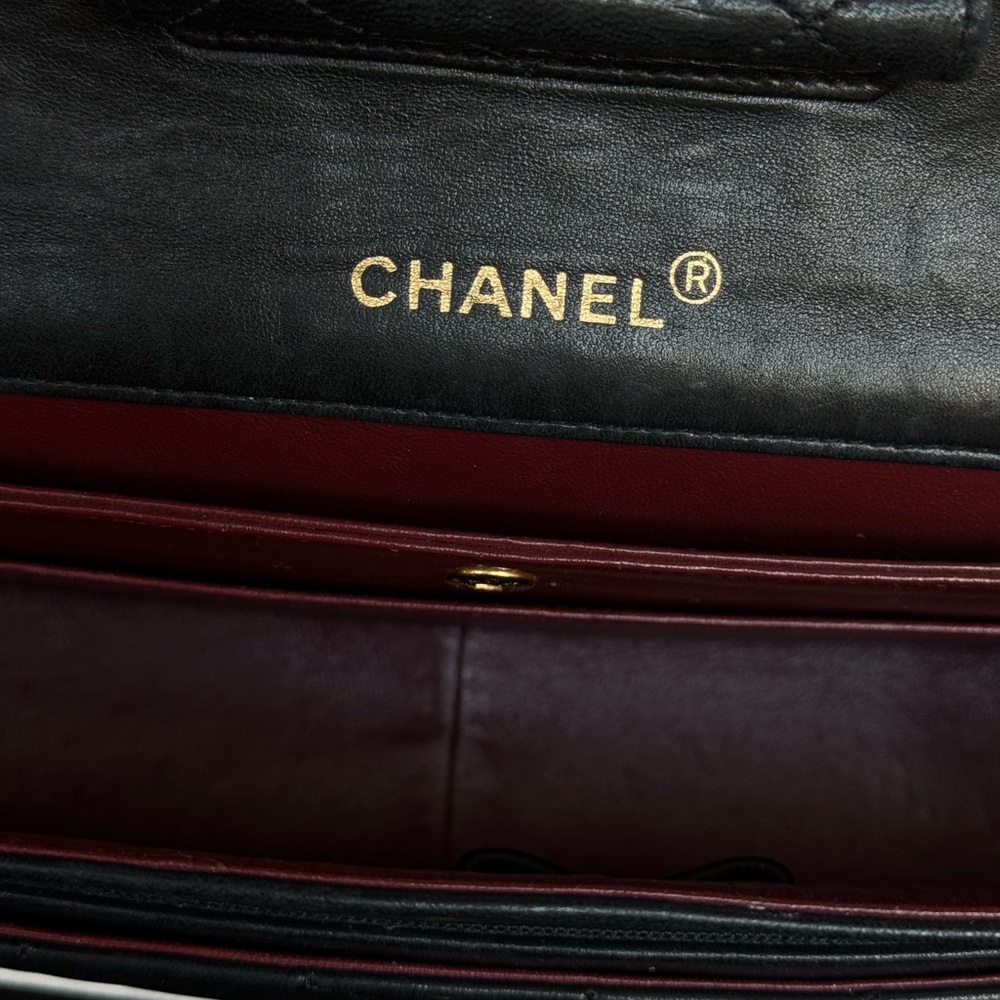 CHANEL Vintage CC Single Flap Bag Lambskin 24K Gold Black Karl Lagerfeld - Picture 15 of 17